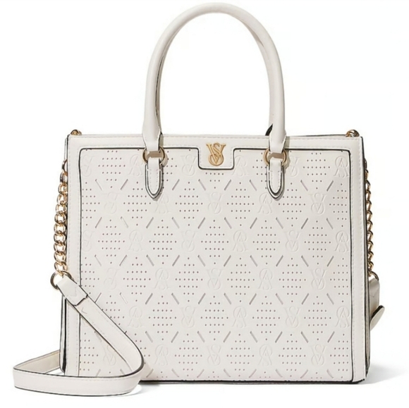 NWT! GORGEOUS VICTORIA'S SECRET COCONUT WHITE CROSSBODY SATC… - Picture 10 of 13